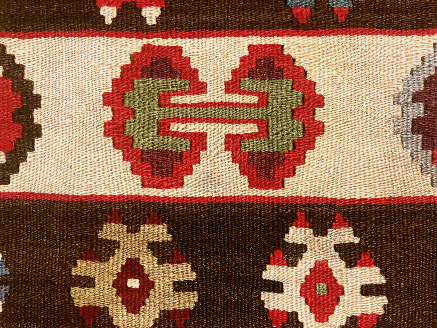 1970s Vintage, Hand Wowen, All Wool, Balkan Kilim Rug (6'5" x 9'7")