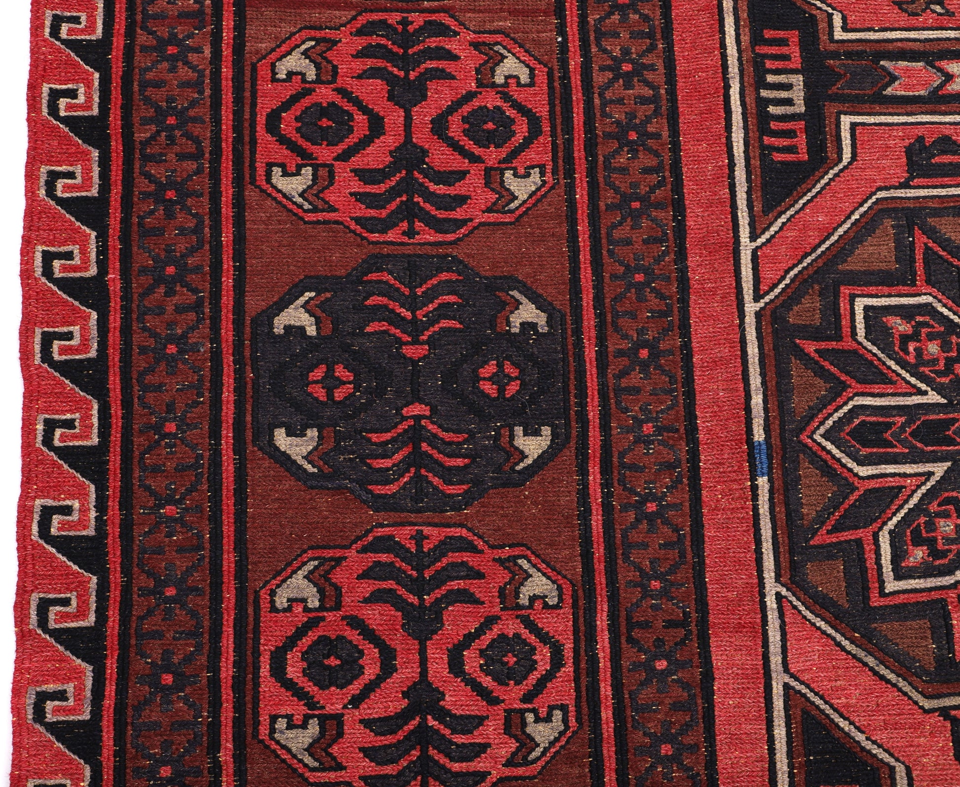 Semi Antique Hand Knotted All Wool, Caucasian Sumak Rug