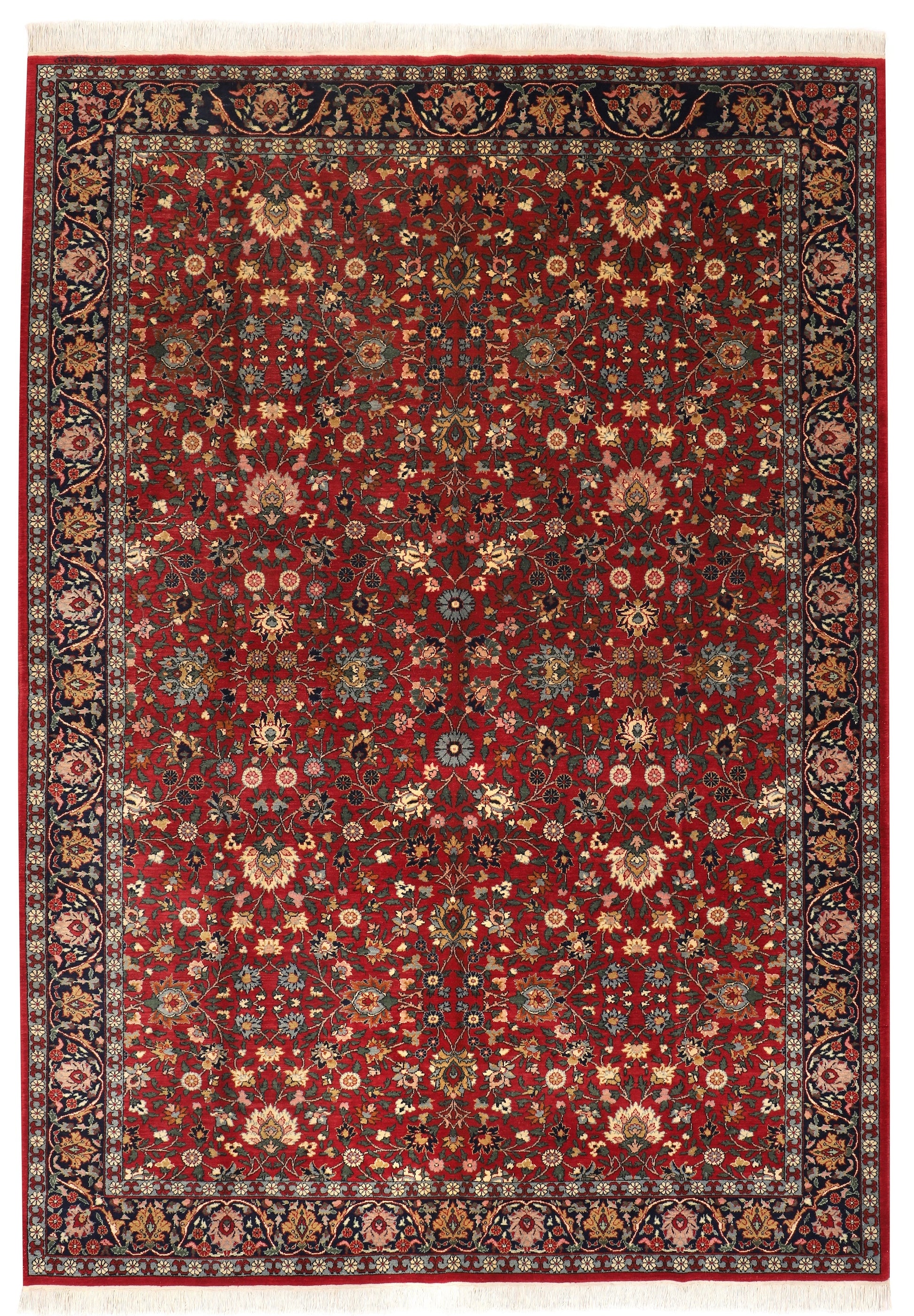 Hand Knotted Cotton on Wool Turkish Rug, Hereke Carpet