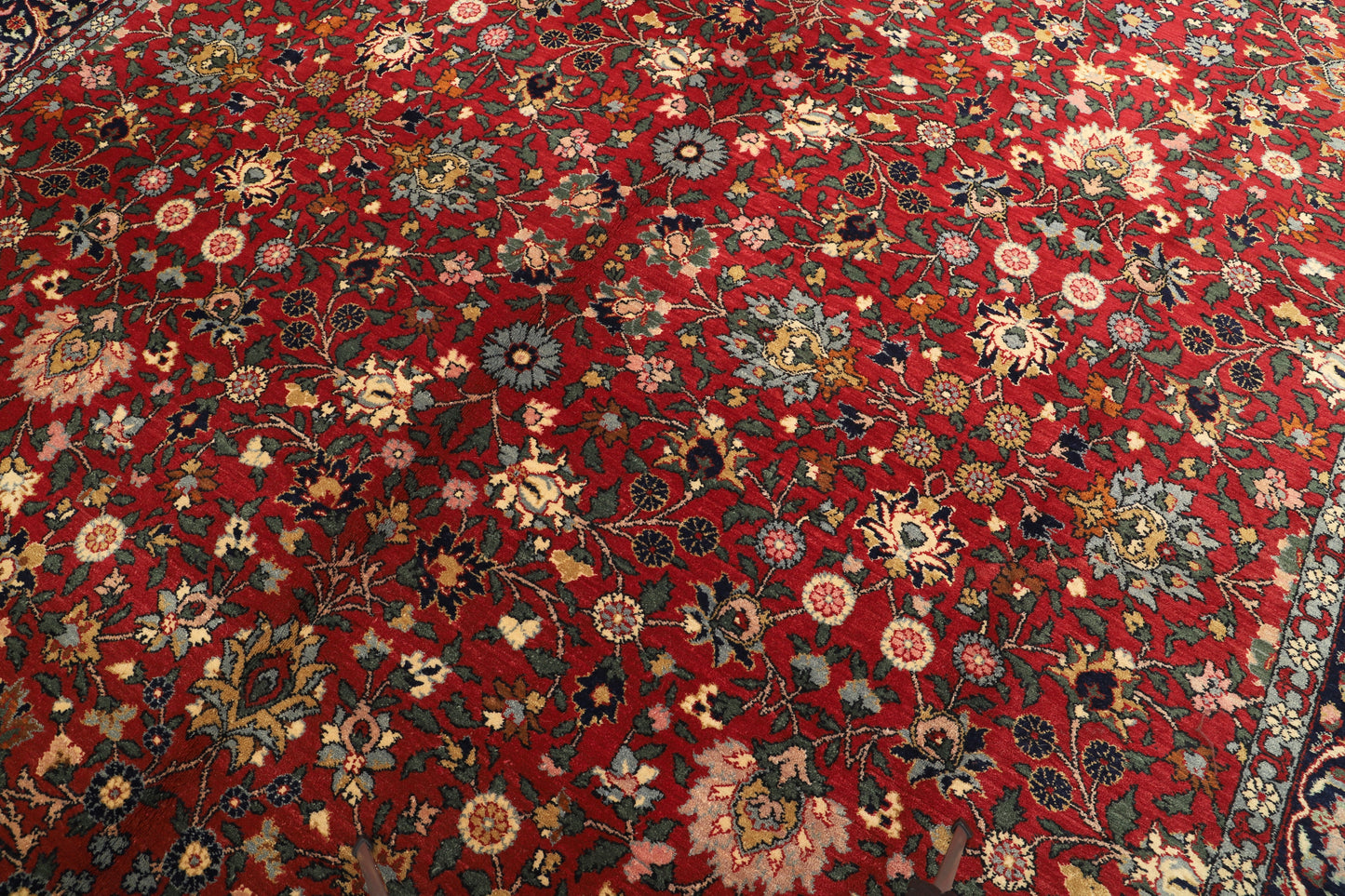 Hand Knotted Cotton on Wool Turkish Rug, Hereke Carpet