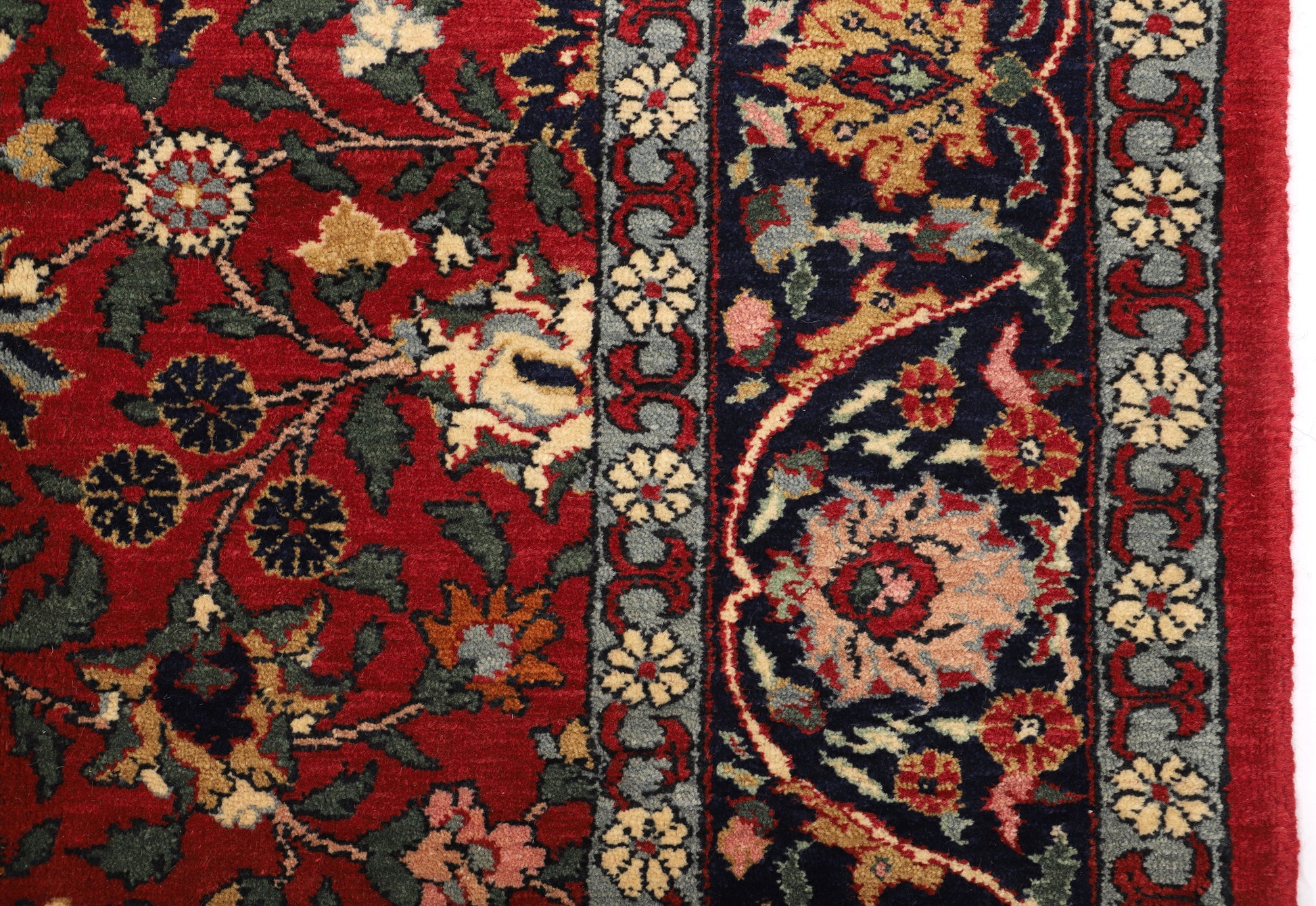 Hand Knotted Cotton on Wool Turkish Rug, Hereke Carpet