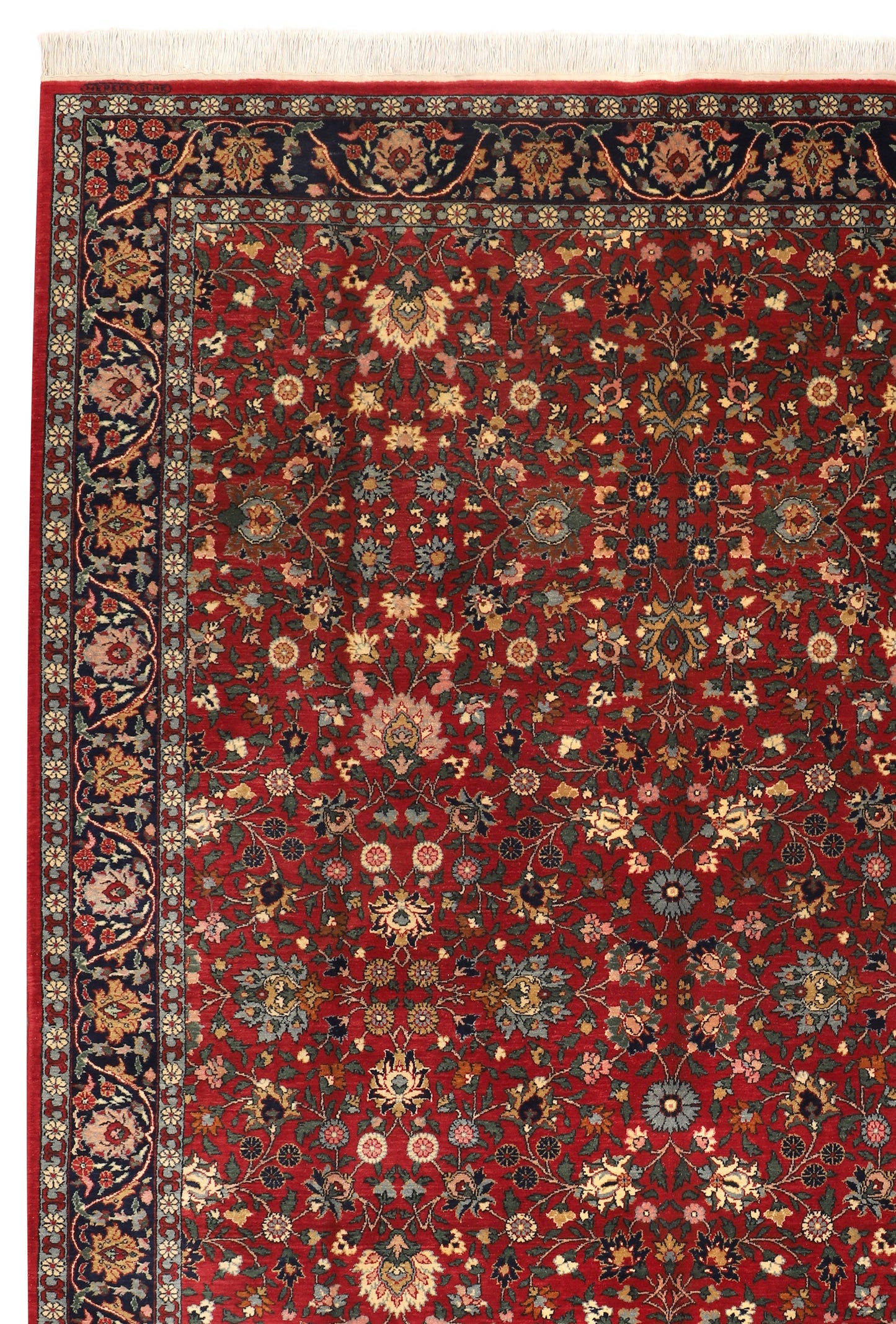 Hand Knotted Cotton on Wool Turkish Rug, Hereke Carpet