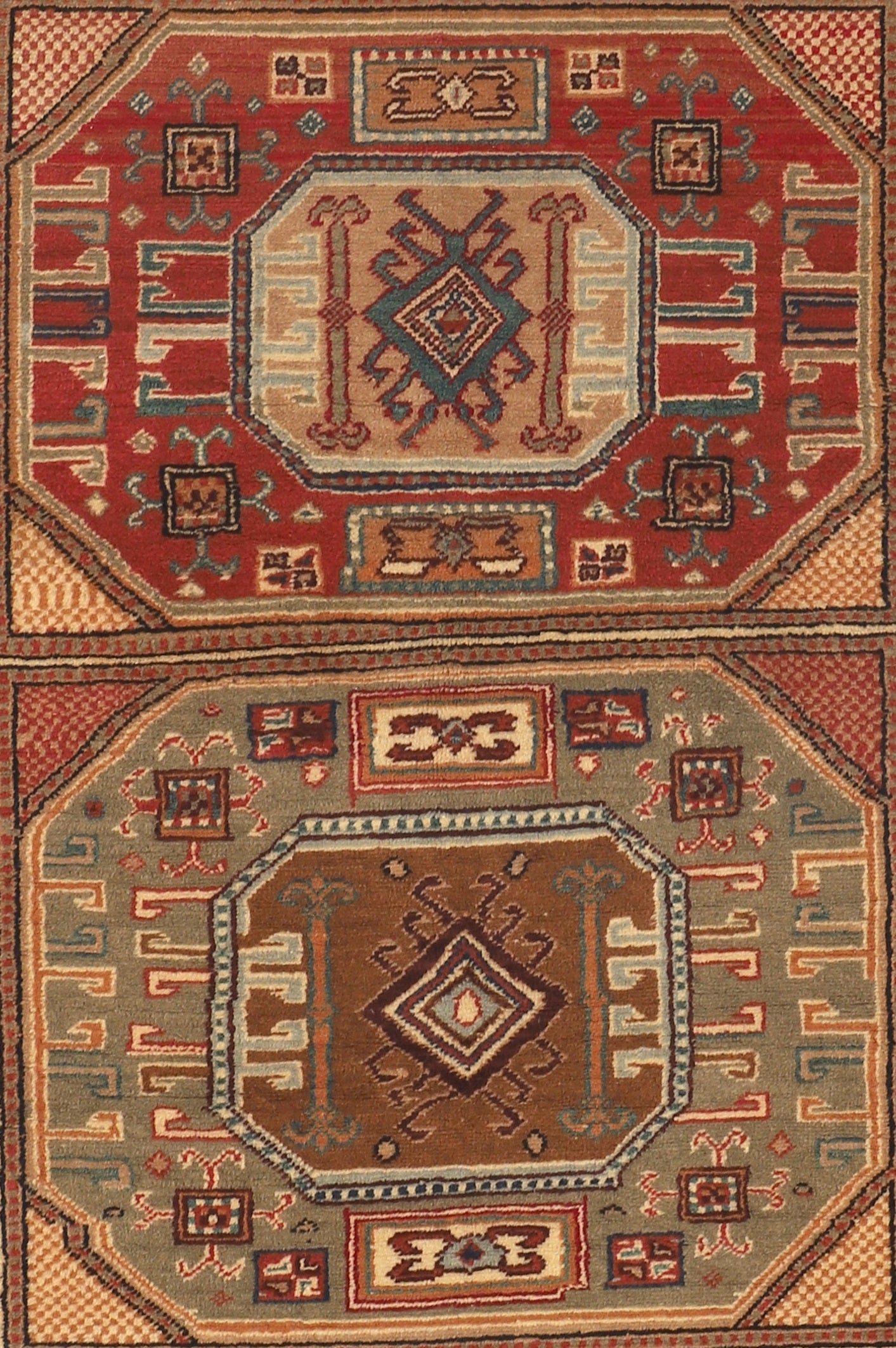 1980s Vintage Hand Knotted Wool on Cotton Turkish Rug, Kayseri Carpet (3′11″ × 5′11″)