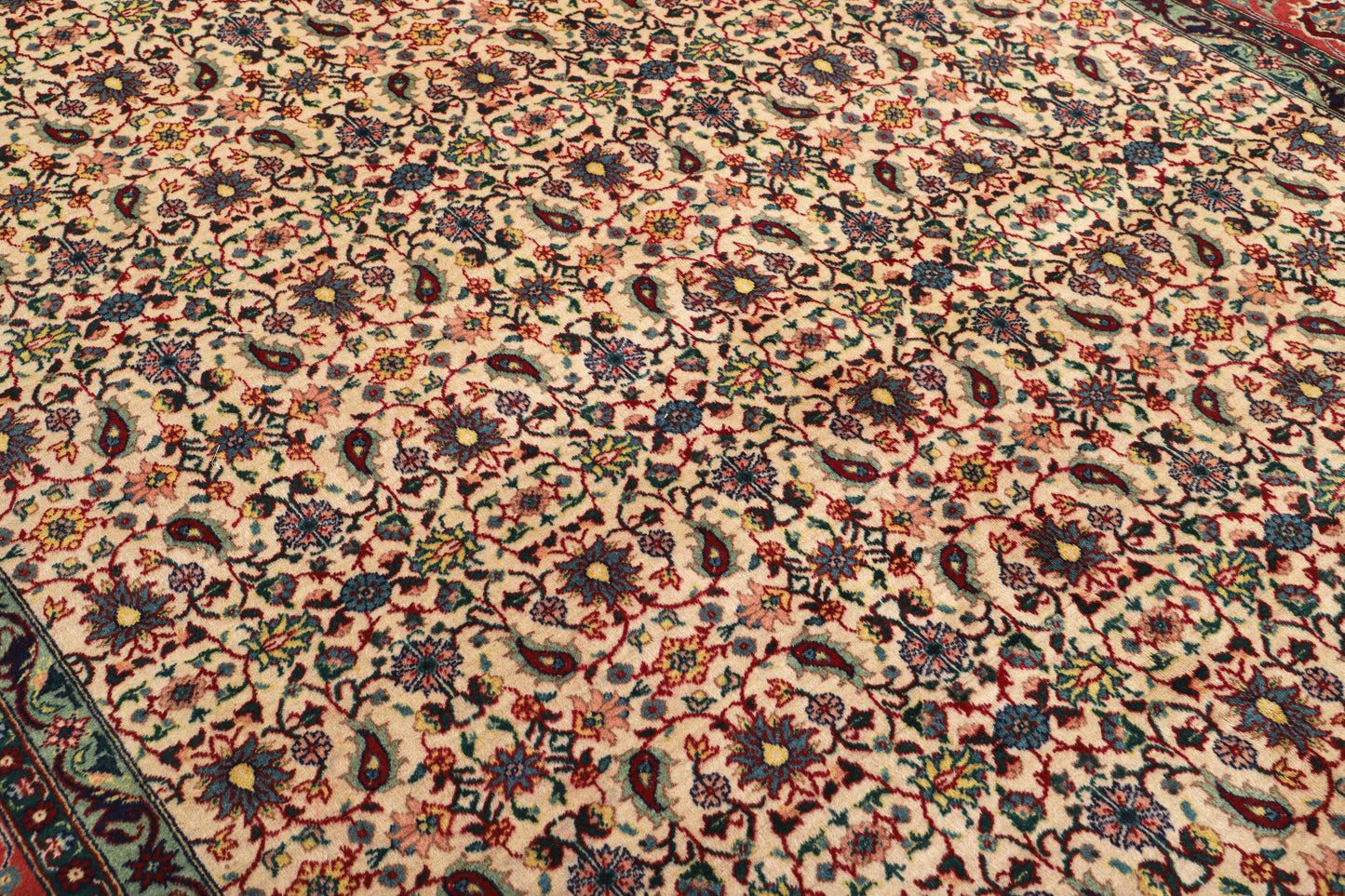 1960s Semi Antique Hand Knotted Wool On Cotton Turkish Rug, Kemaliye Carpet (6′7″ × 9′8″)