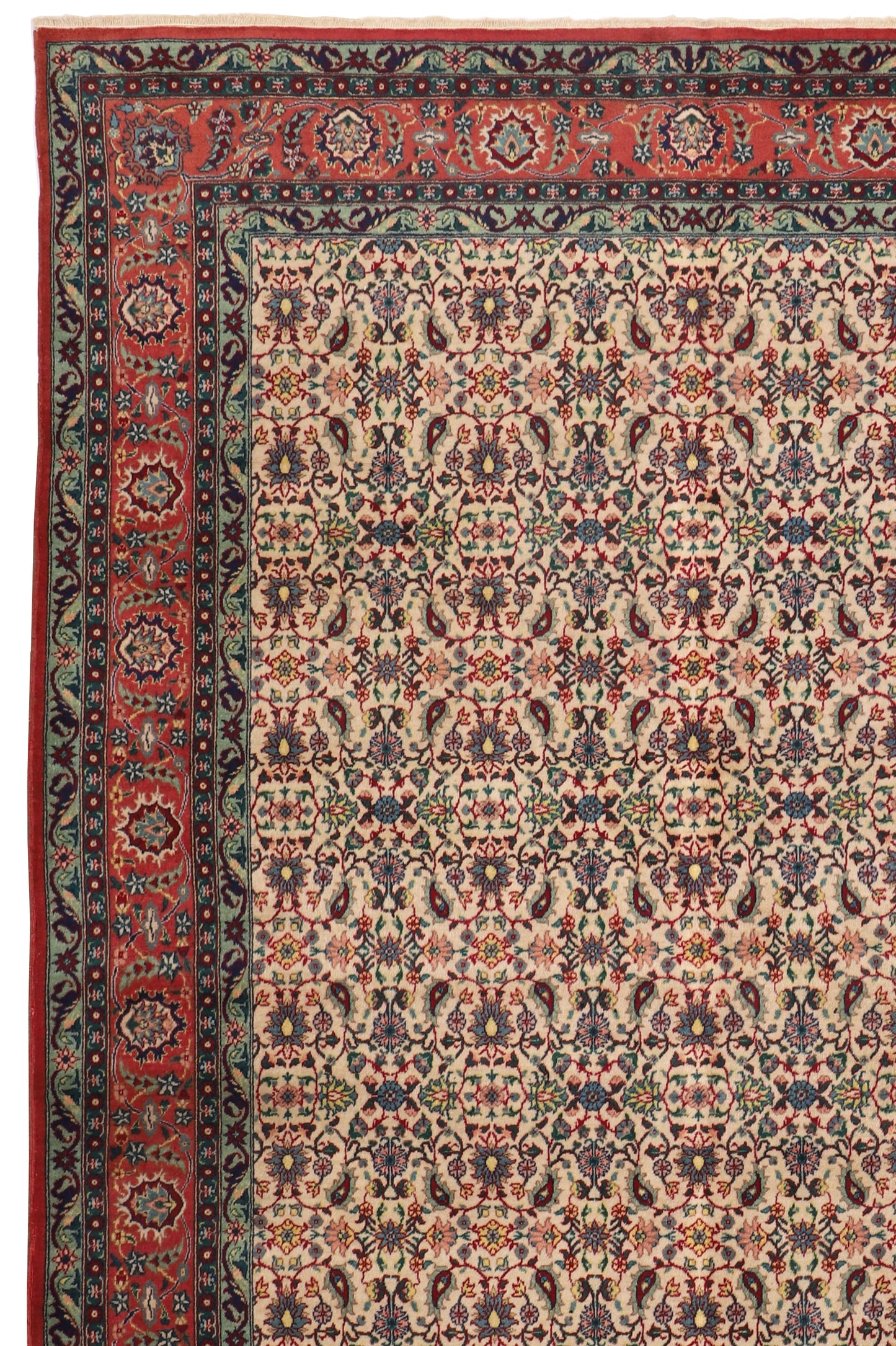 1960s Semi Antique Hand Knotted Wool On Cotton Turkish Rug, Kemaliye Carpet (6′7″ × 9′8″)