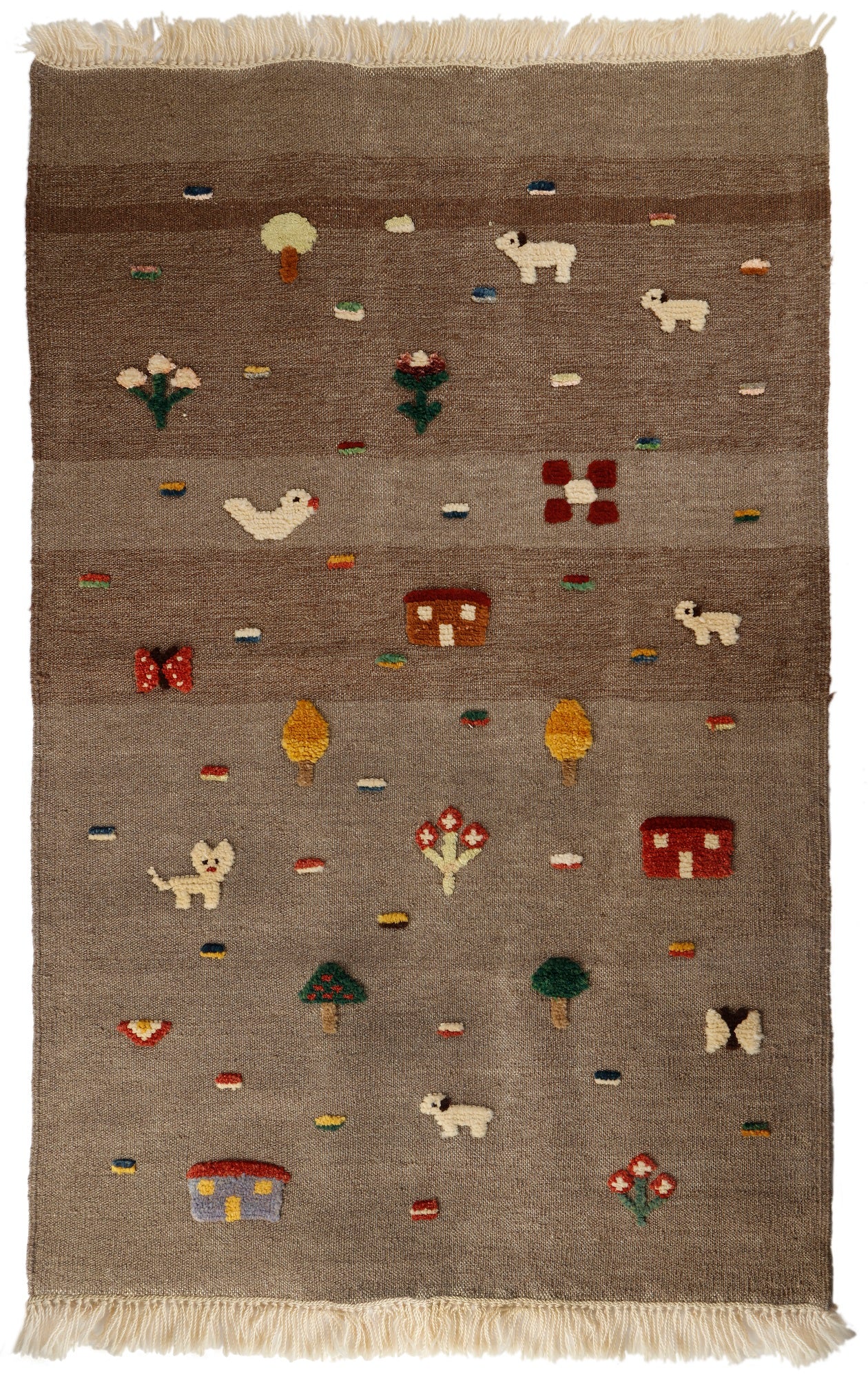 Handwoven Kids Rug: Our Village Turkish Kilim Rug (3`4`` x 4`10``)