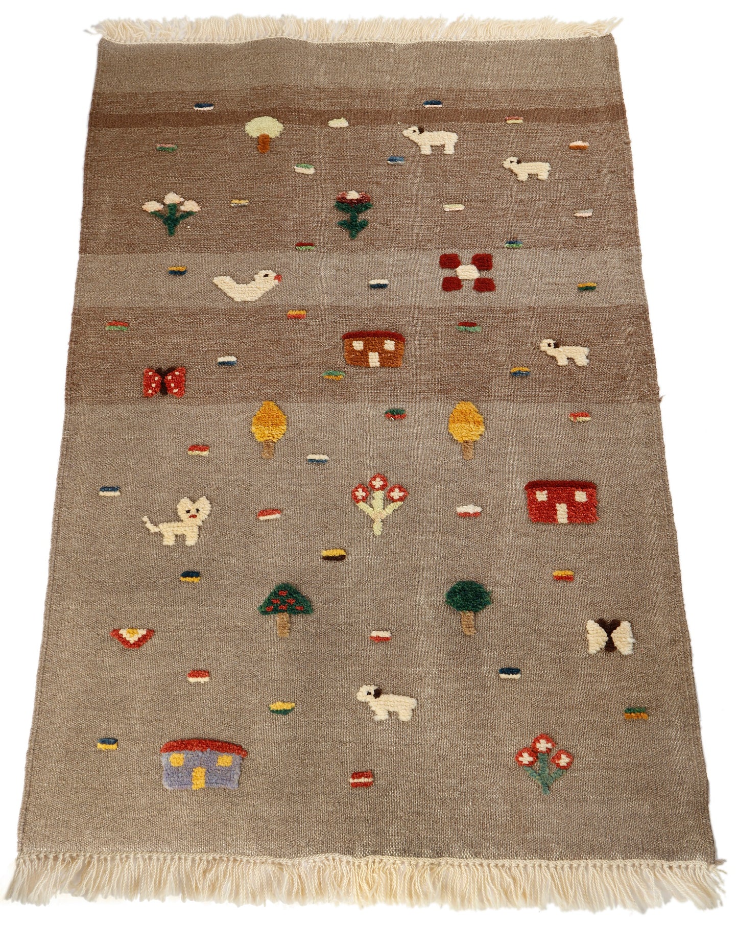 Handwoven Kids Rug: Our Village Turkish Kilim Rug (3`4`` x 4`10``)