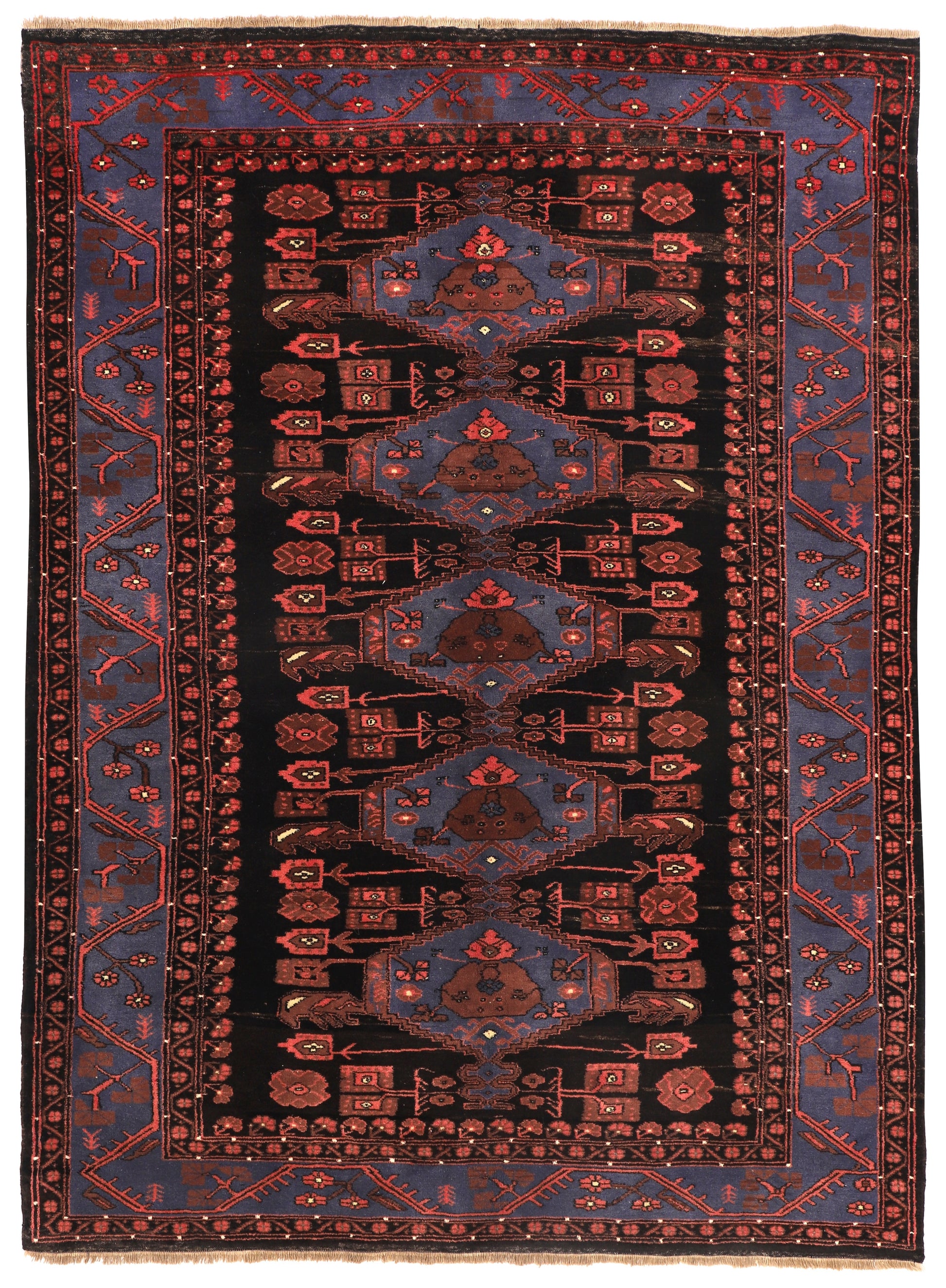 1970s Vintage Hand Knotted All Wool Turkish Rug, Komurcu Kula Carpet