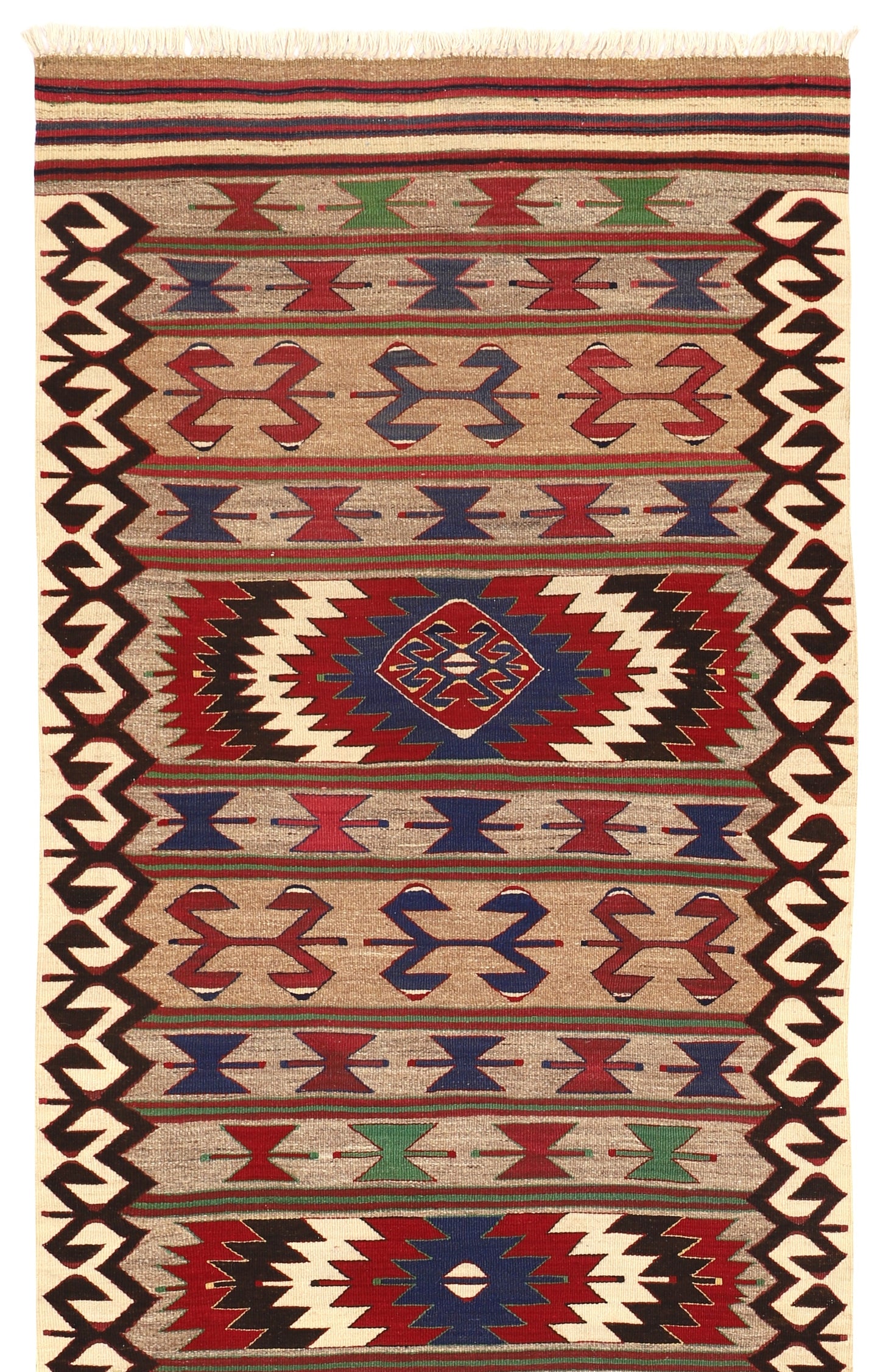 Hand Wowen Turkish Kilim Runner, Mut Kilim Runner (3'6" x 10'8")