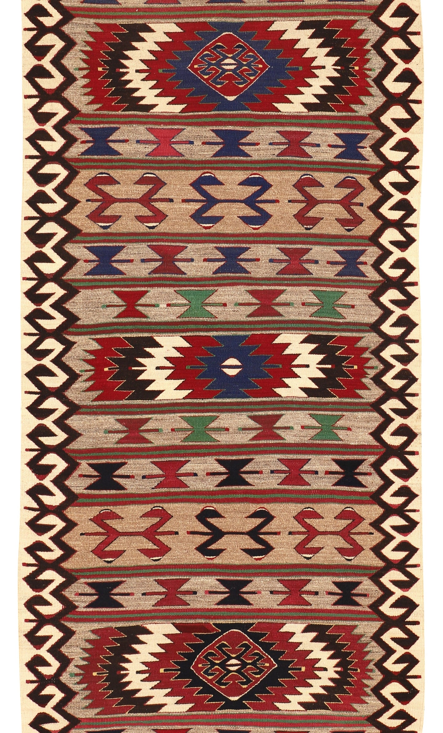 Hand Wowen Turkish Kilim Runner, Mut Kilim Runner (3'6" x 10'8")