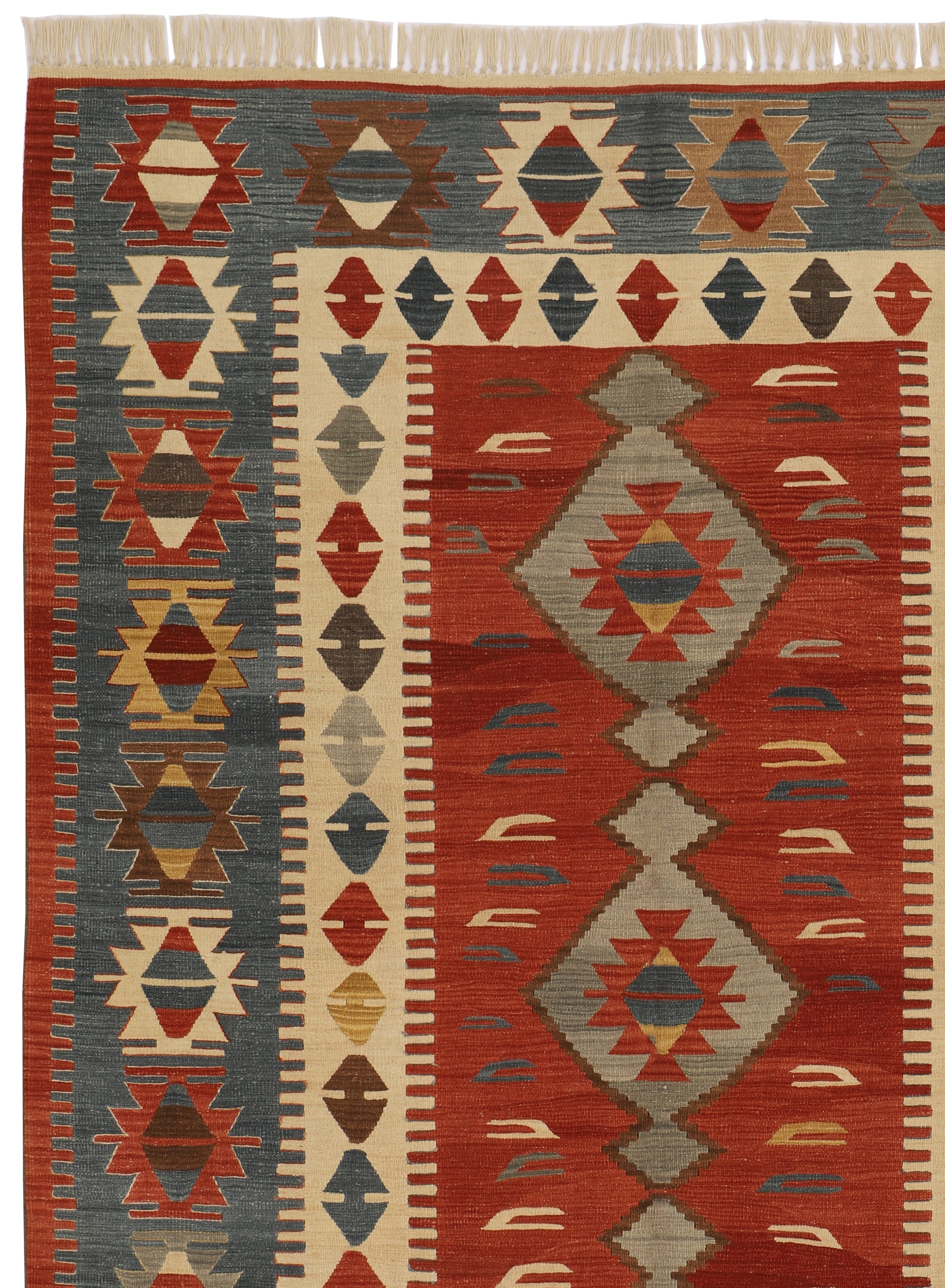 Hand Knotted All Wool Turkish Kilim Rug, Oushak Kilim