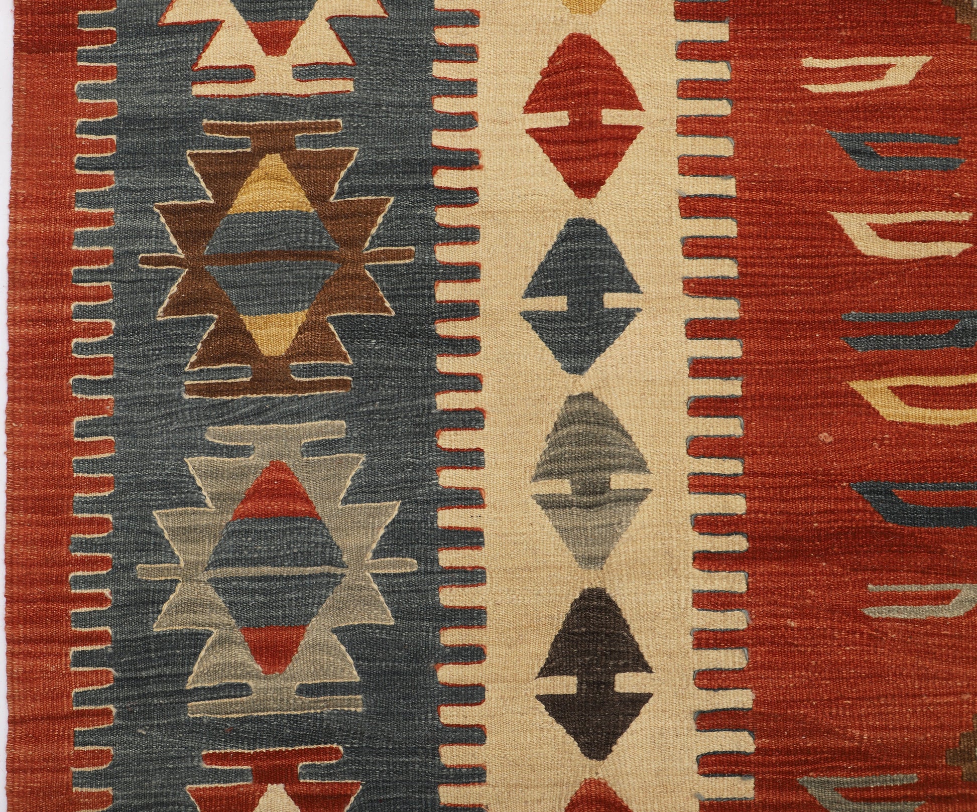 Hand Knotted All Wool Turkish Kilim Rug, Oushak Kilim