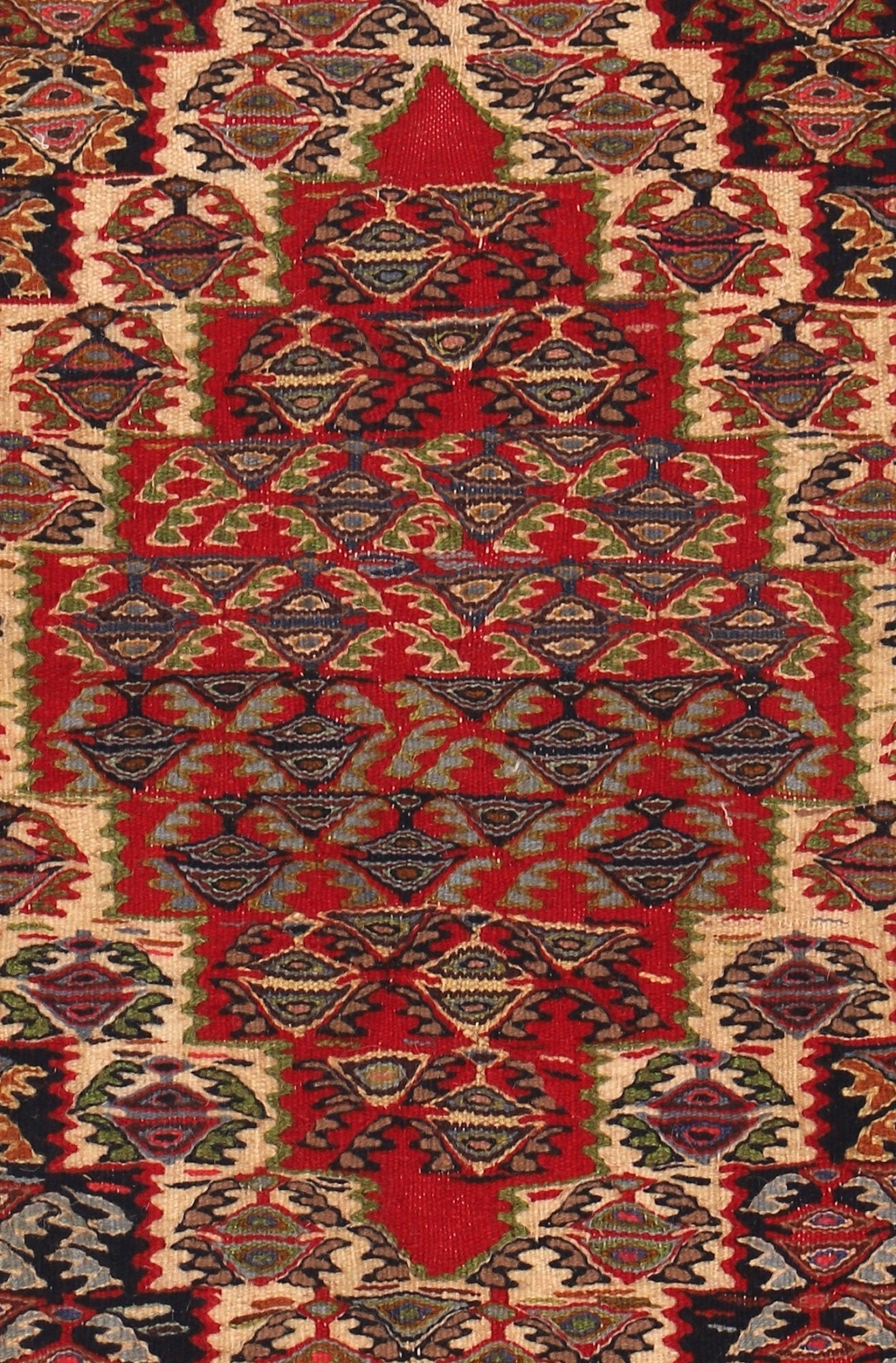 Hand Wowen Wool on Cotton Persian Kilim Rug, Senneh Kilim Rug (2'5" x 3'4")