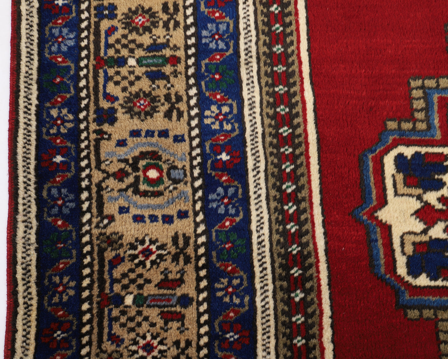 1970s Vintage Hand Knotted All Wool Turkish Rug, Taspinar Rug (6′4″ × 10′)