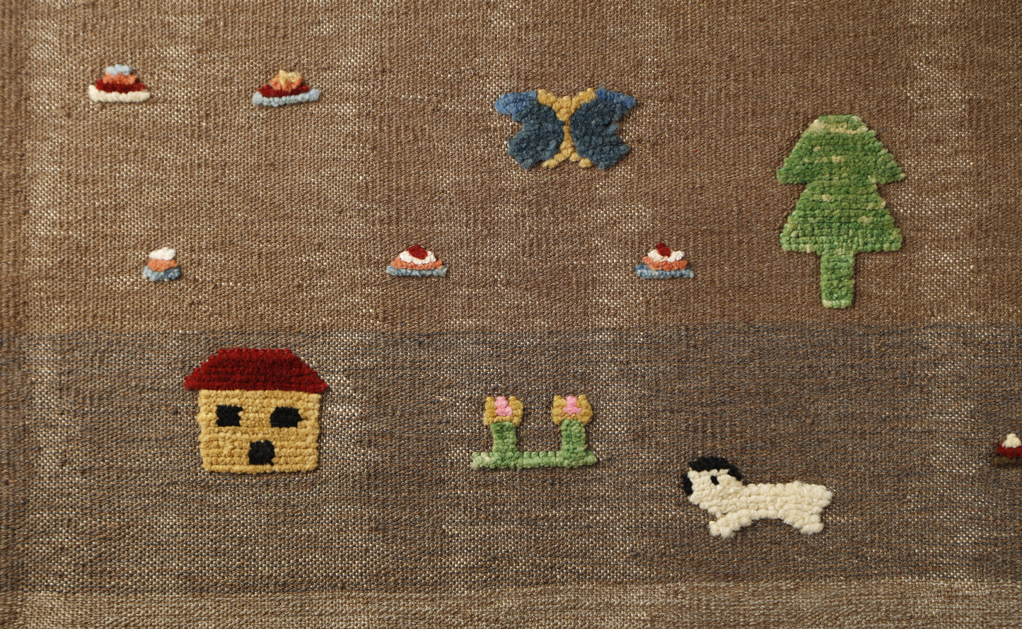 Handwoven Kids Rug: Muddy Playground Turkish Kilim Rug (2`2`` x 4`7``)