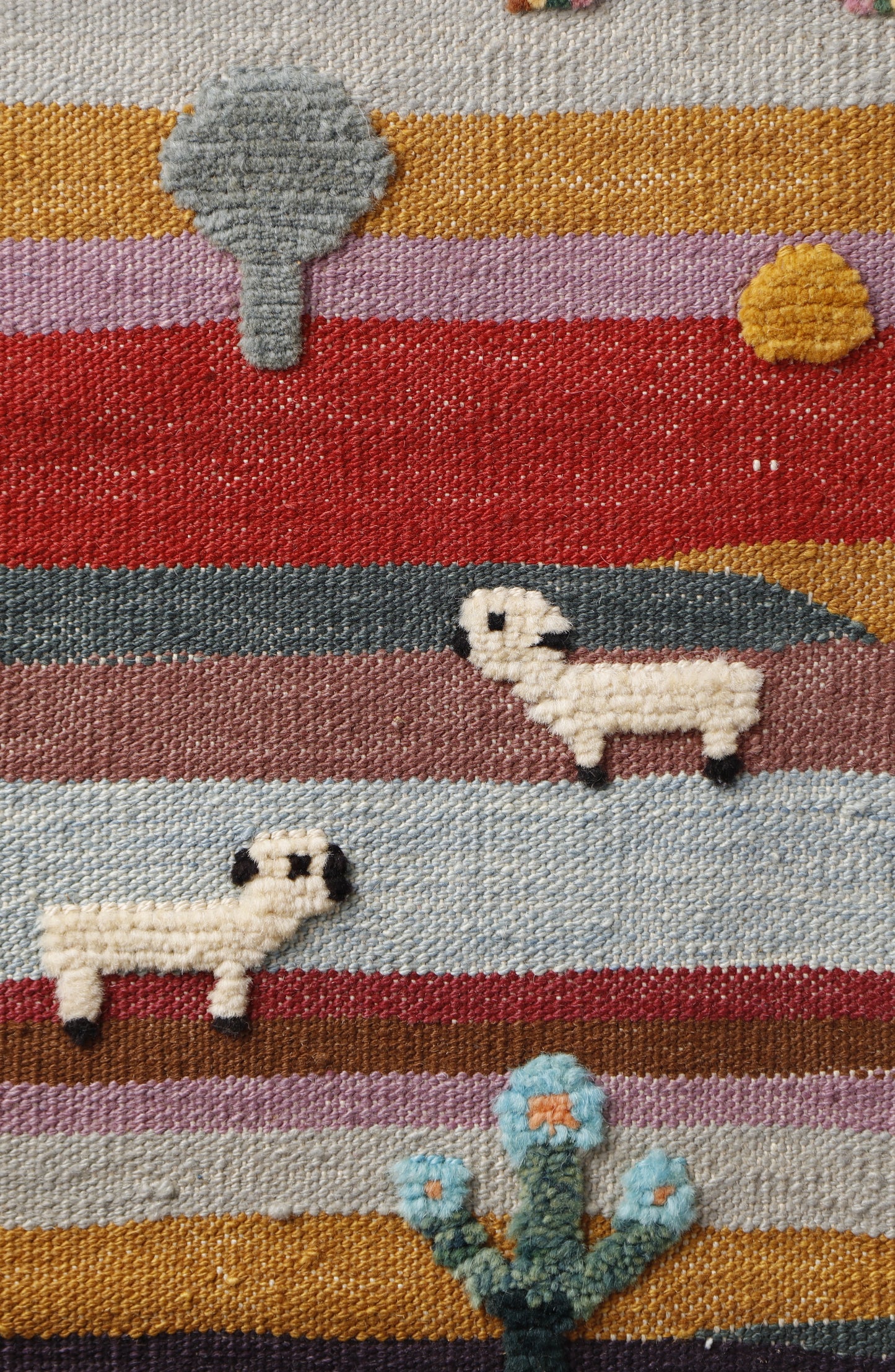 Handwoven Kids Rug: Rainbow World Turkish Kilim Rug (2`9`` x 4`0``)