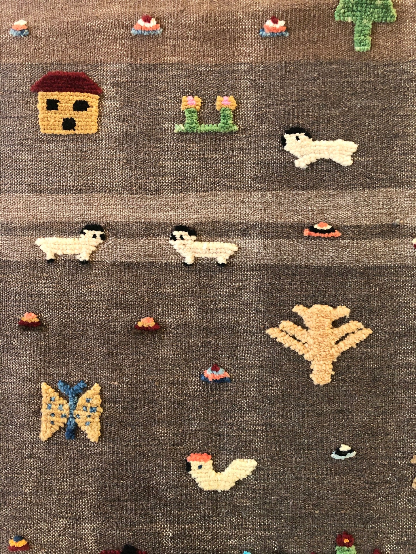 Handwoven Kids Rug: Muddy Playground Turkish Kilim Rug (2`2`` x 4`7``)